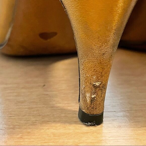 Moschino Cheapandchic Gold Peeptoe Heels - Picture 7 of 7